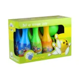 Bezpieczny i kolorowy zestaw do kręgli wspierający rozwój motoryki