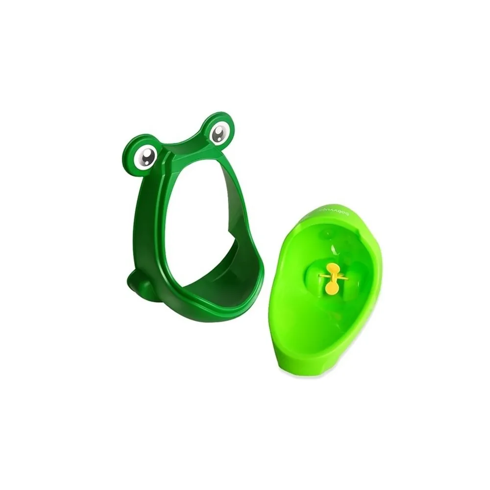 Zielony pisuar żabka ułatwiający trening czystości dla maluchów