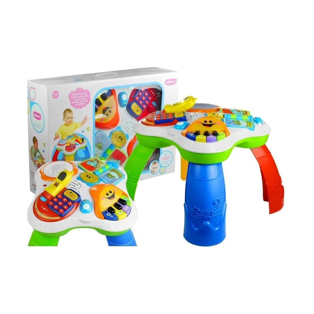 lekki i przenośny stolik edukacyjny z interaktywnymi elementami