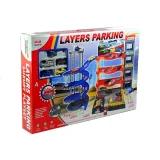 Parking poziomowy zabawka z windą i stacją paliw dla najmłodszych