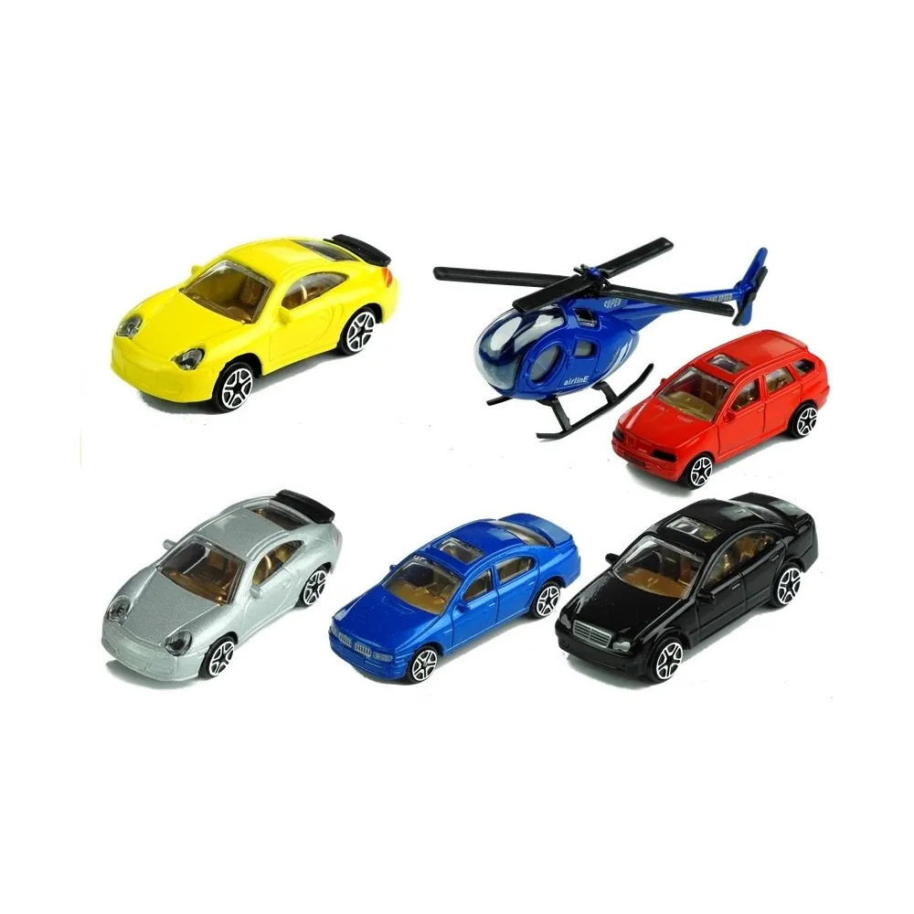 Piętrowy garaż z akcesoriami, autkami i helikopterem do zabawy