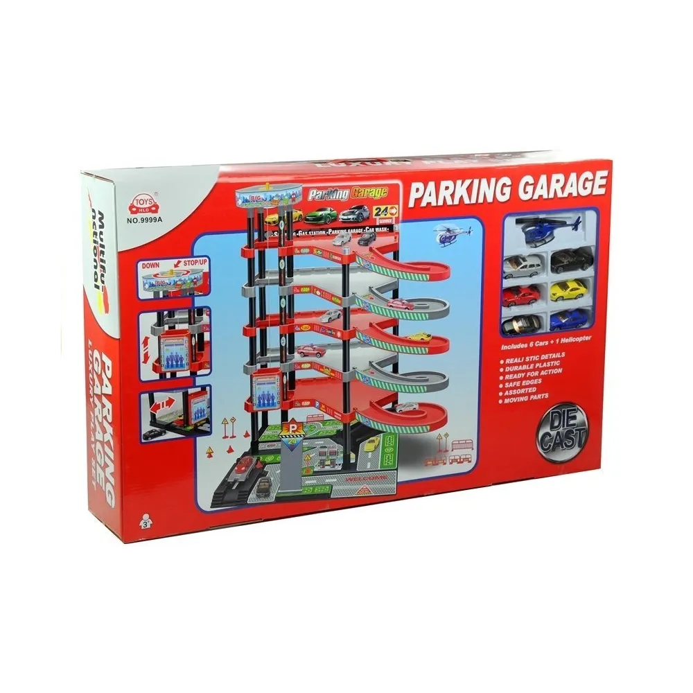 Zabawka motoryzacyjna dla dzieci – parking z windą i samochodzikami