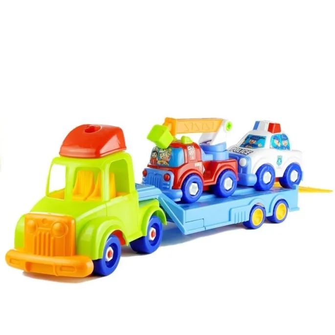 Zabawka edukacyjna laweta z samochodami i figurkami ratunkowymi