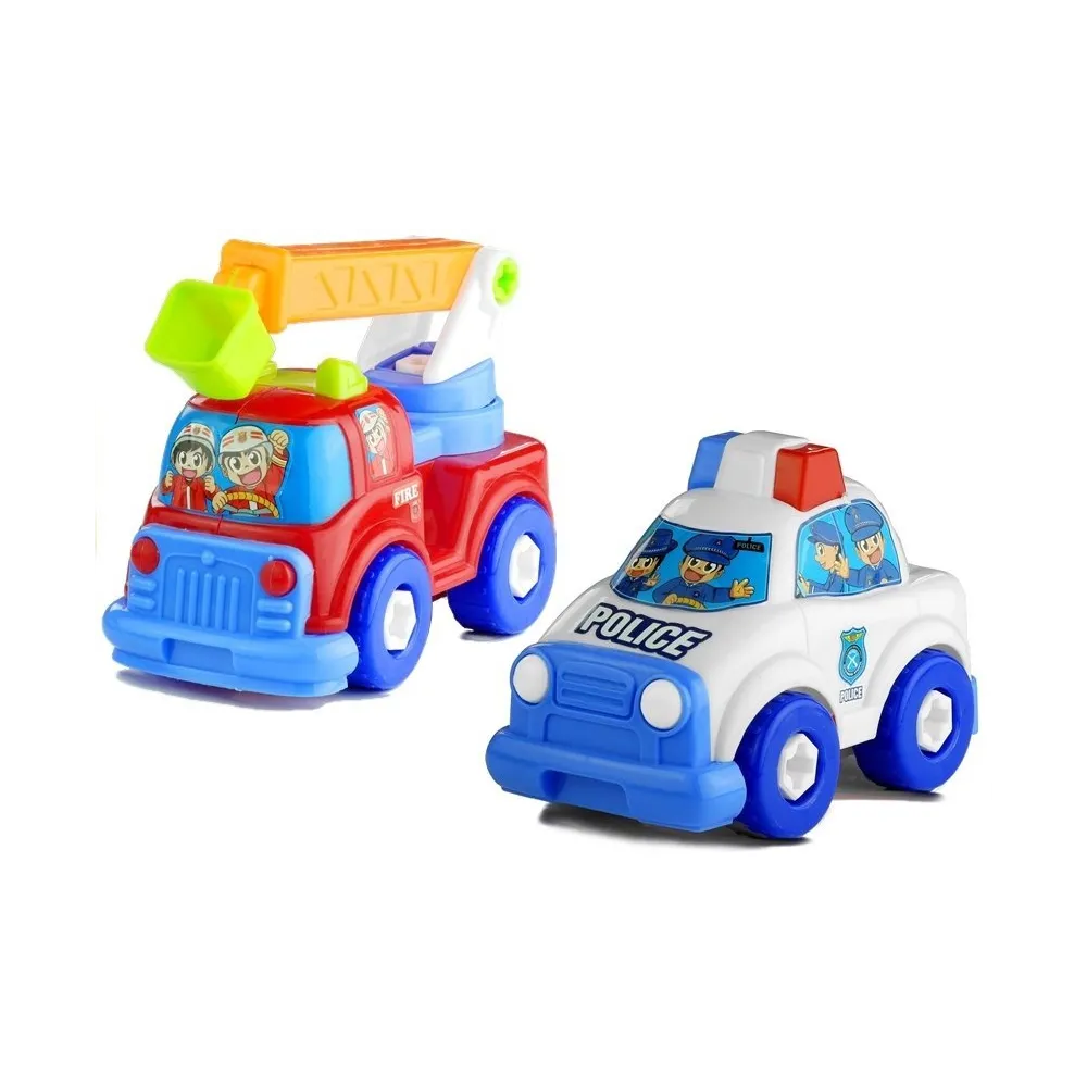 Bezpieczny komplet auta laweta policja straż z akcesoriami dla dzieci