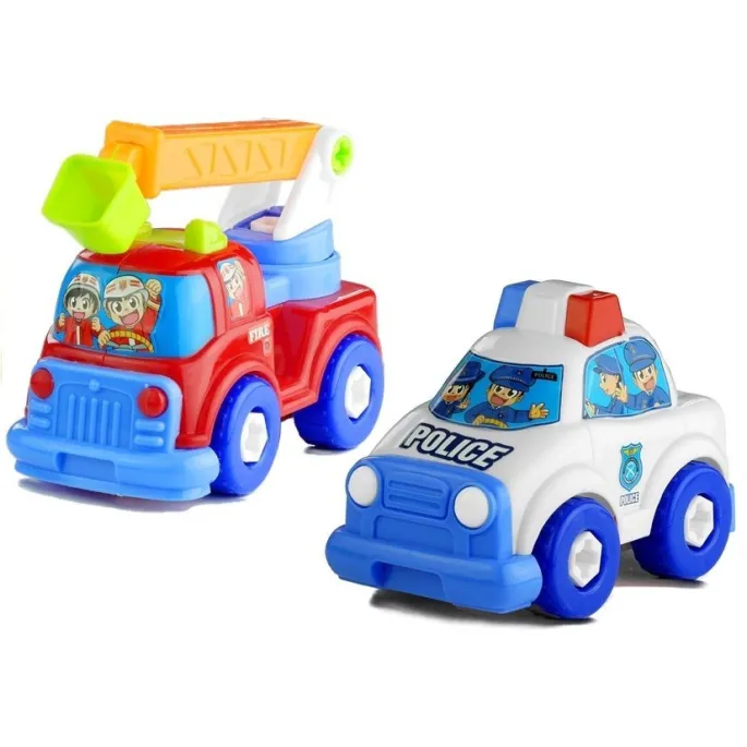 Bezpieczny komplet auta laweta policja straż z akcesoriami dla dzieci
