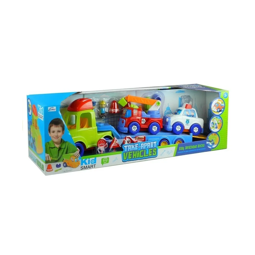 Edukacyjny zestaw pojazdów ratunkowych z funkcją rozkręcania