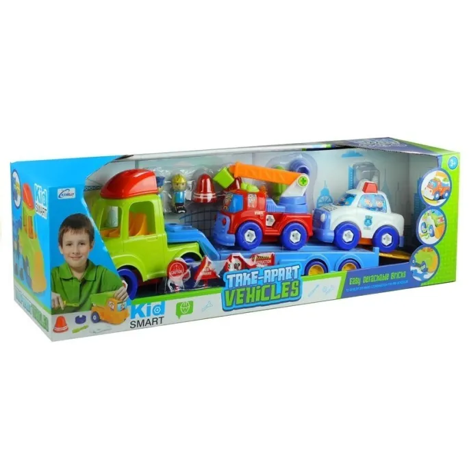 Edukacyjny zestaw pojazdów ratunkowych z funkcją rozkręcania