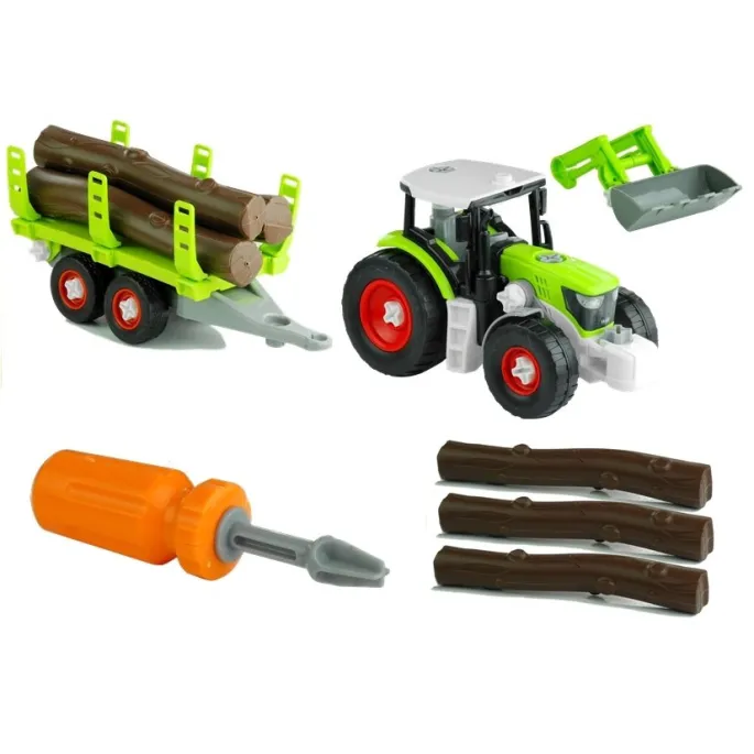 Zabawka dla małego majsterkowicza – traktor z drewnem