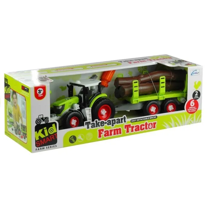Traktor 43 cm z przyczepą dla dzieci powyżej 3 lat