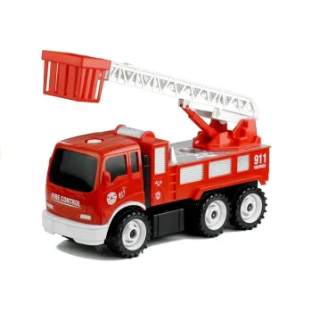 Czerwony wóz strażacki z narzędziami rozwijający zdolności manualne