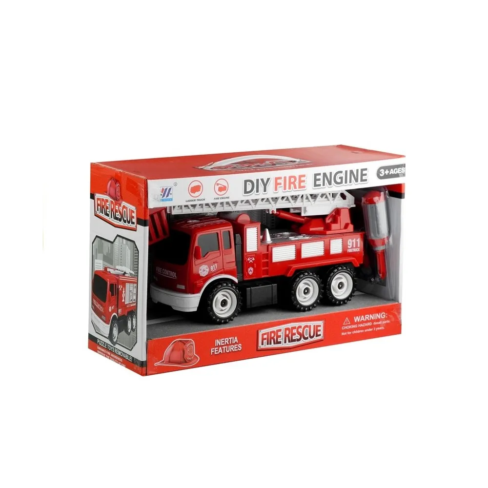 Wóz strażacki zabawka do skręcania dla przedszkolaka od 3 lat