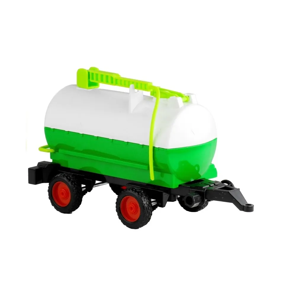 Widok zestawu traktor z przyczepą w ozdobnym opakowaniu prezentowym