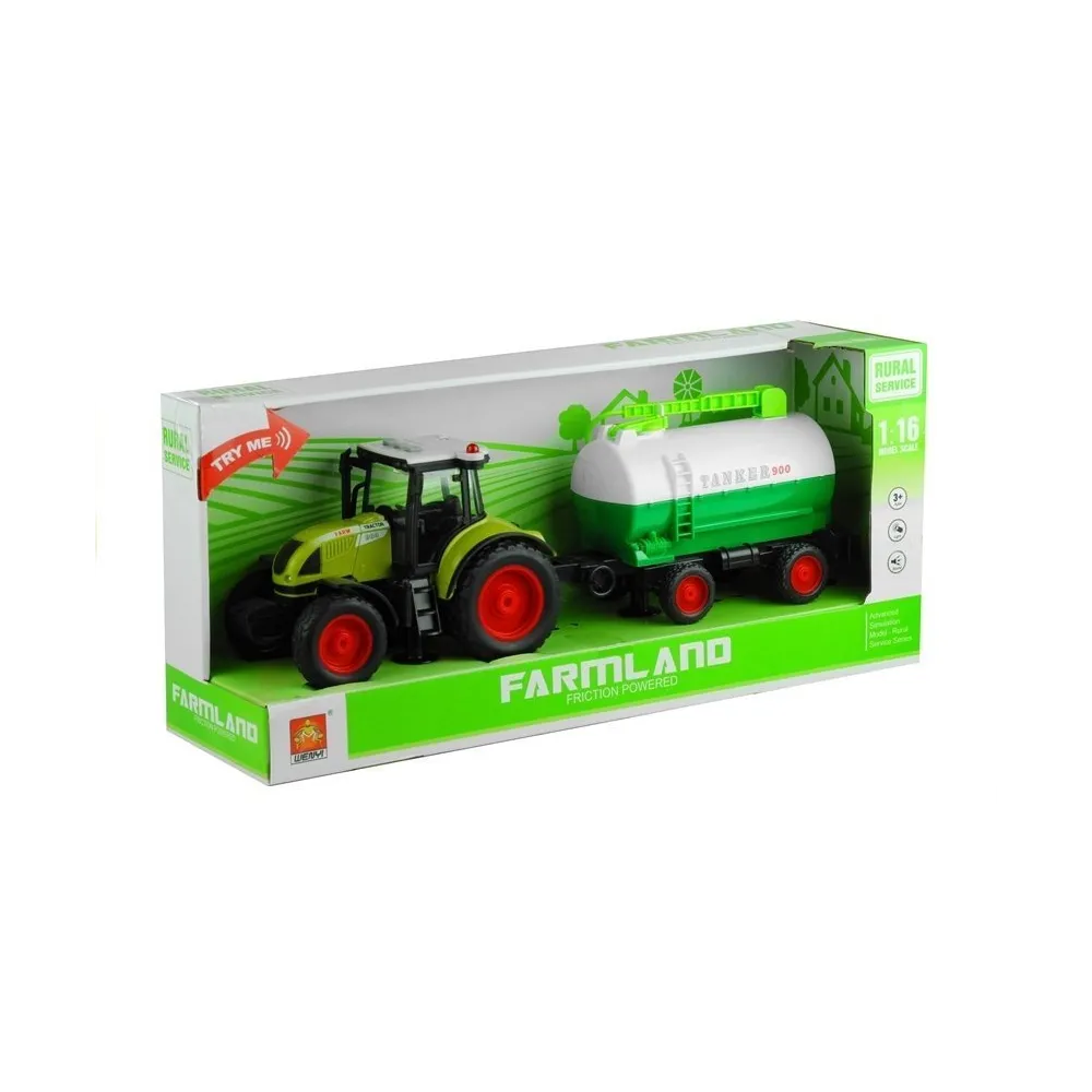 Zbliżenie na szczegóły traktora w skali 1:16 i bieżnik opon