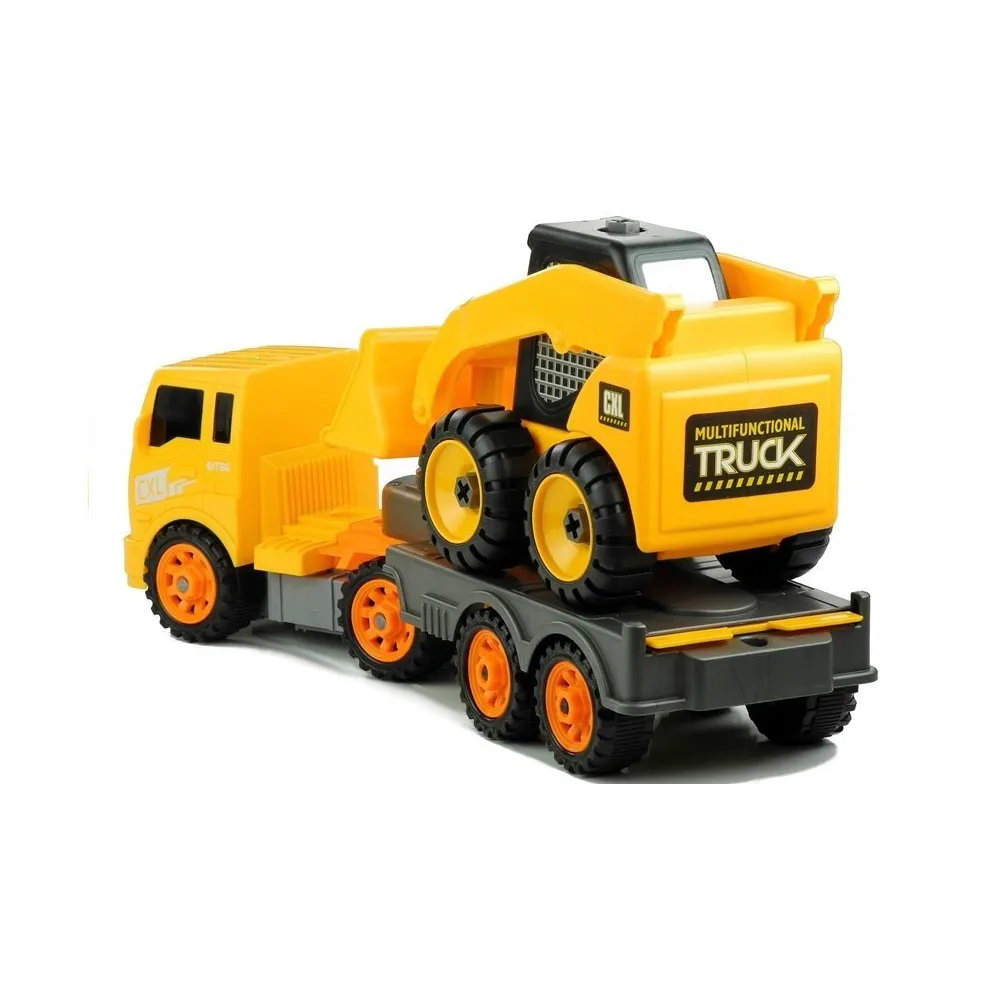 Kolorowa koparka i laweta do skręcania – idealna zabawka edukacyjna