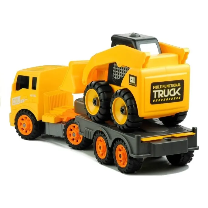 Kolorowa koparka i laweta do skręcania – idealna zabawka edukacyjna