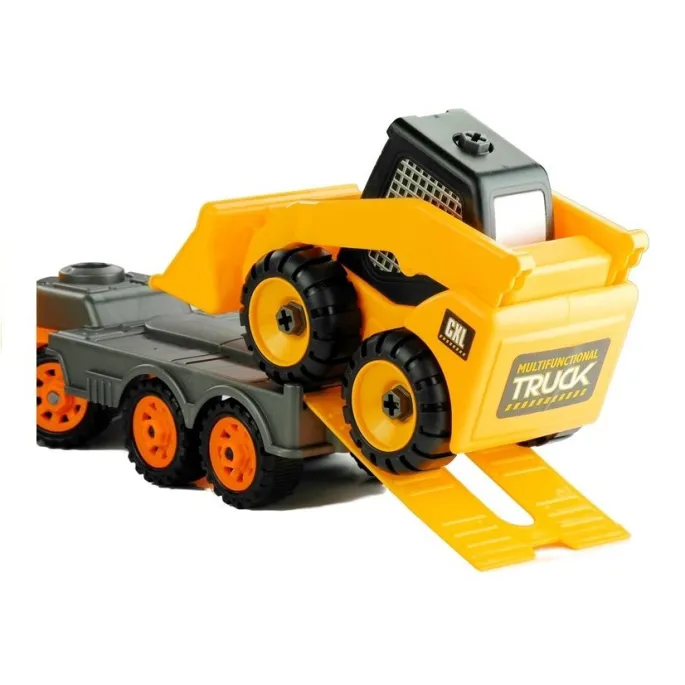 Kompletny zestaw do skręcania – koparka, laweta i narzędzia dla dzieci