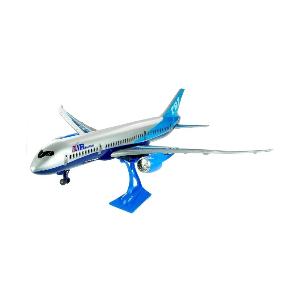 Zabawka samolot granatowy 69 cm z detalami kabiny i zdobieniami AIR SUPER