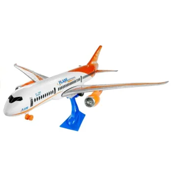 Realistyczny model samolotu dla dzieci z pomarańczowymi akcentami
