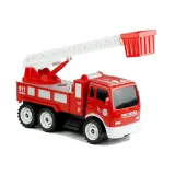 Wóz strażacki na obrotowych kołach z wysuwaną drabiną