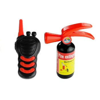 Komplet akcesoriów strażackich, narzędzia i maska