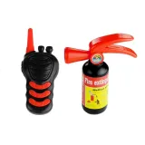 Komplet akcesoriów strażackich, narzędzia i maska