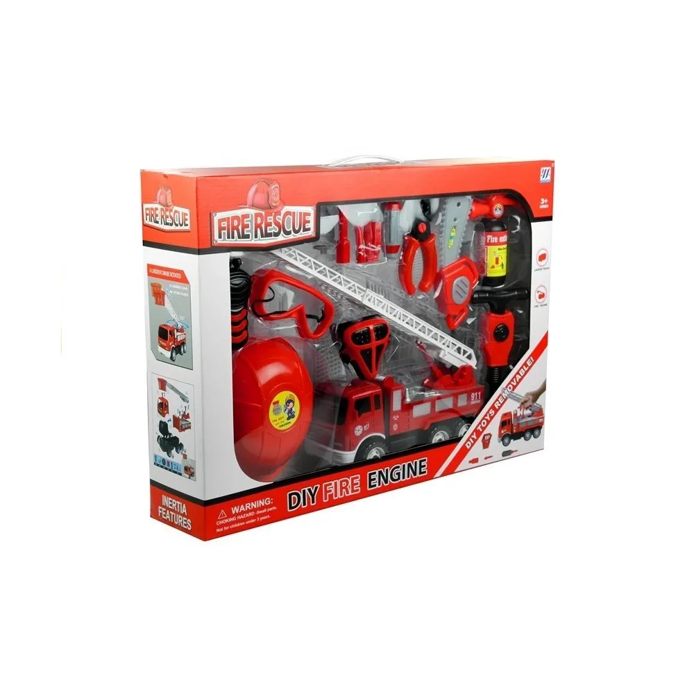 Walkie-talkie i kleszcze z zestawu akcesoriów strażackich