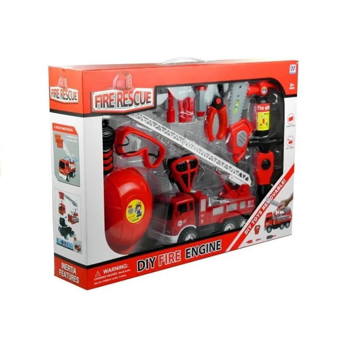 Walkie-talkie i kleszcze z zestawu akcesoriów strażackich