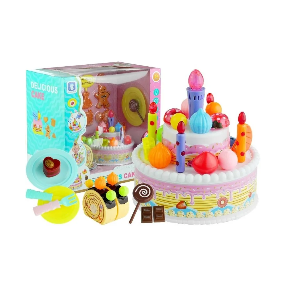 Zestaw urodzinowy z tortem, ciasteczkami i lodami dla dzieci