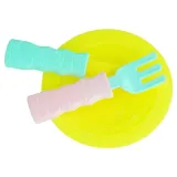 Zestaw zabawkowy z talerzykami, sztućcami i świeczkami LED