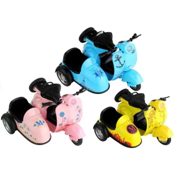 Motorek zabawkowy na napęd pull-back w trzech kolorach dla dzieci