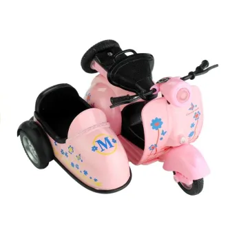 Motorek w skali 1:14 z metalowym korpusem i kolorowymi detalami