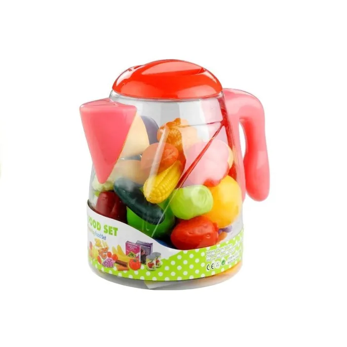 Kolorowy zestaw artykułów spożywczych dla dzieci w wygodnym dzbanku