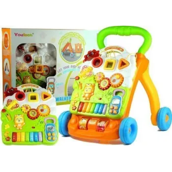 Bezpieczny pchacz z funkcjami świetlnymi i muzycznymi dla dzieci