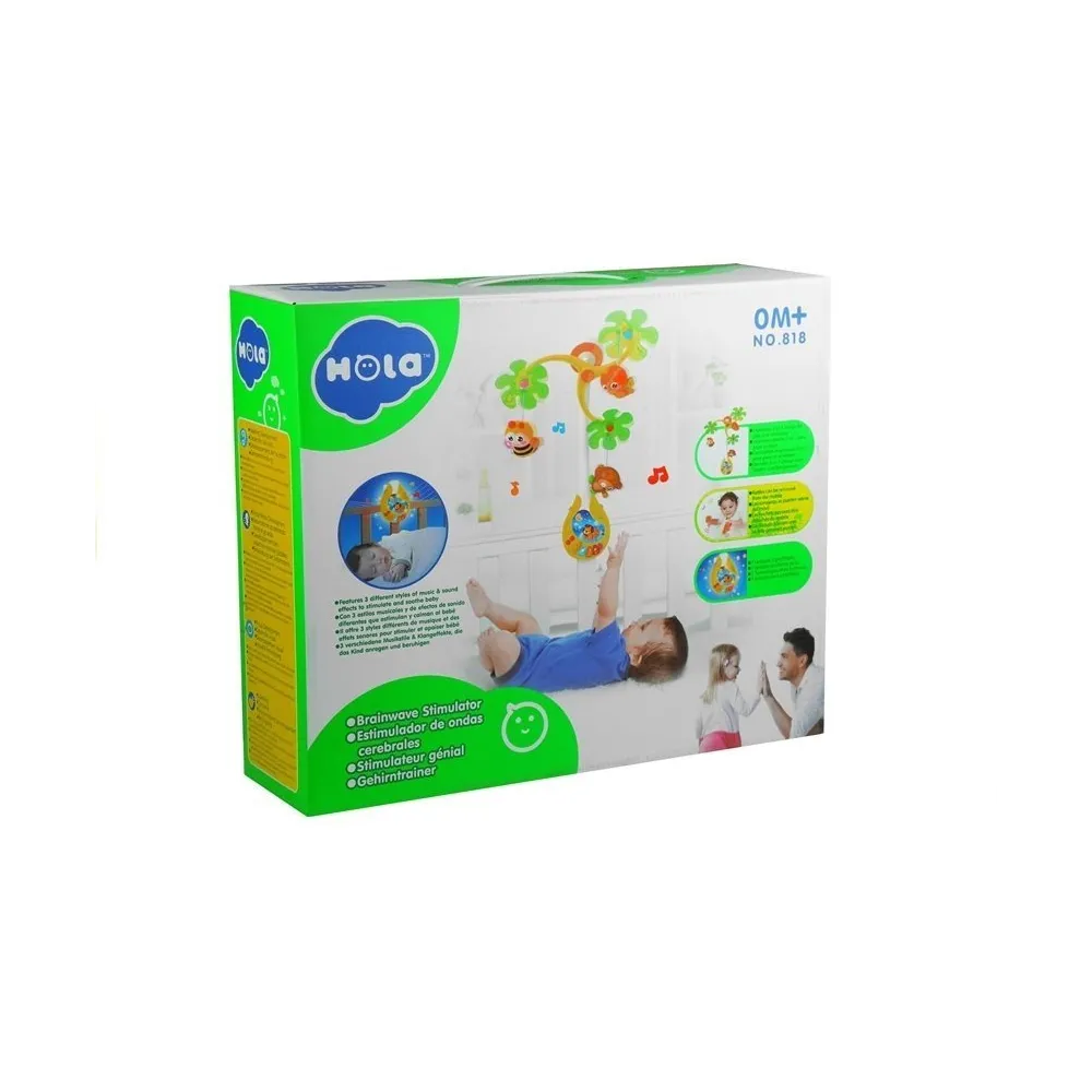 Bezpieczna karuzela z certyfikatem CE zamontowana w dziecięcym łóżeczku