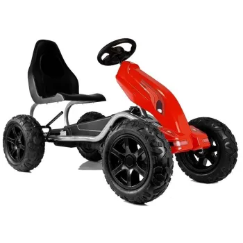 Czerwony gokart na pedały B012 z pompowanymi kołami na plac zabaw