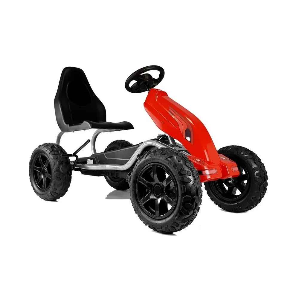 Czerwony gokart na pedały B012 z pompowanymi kołami na plac zabaw