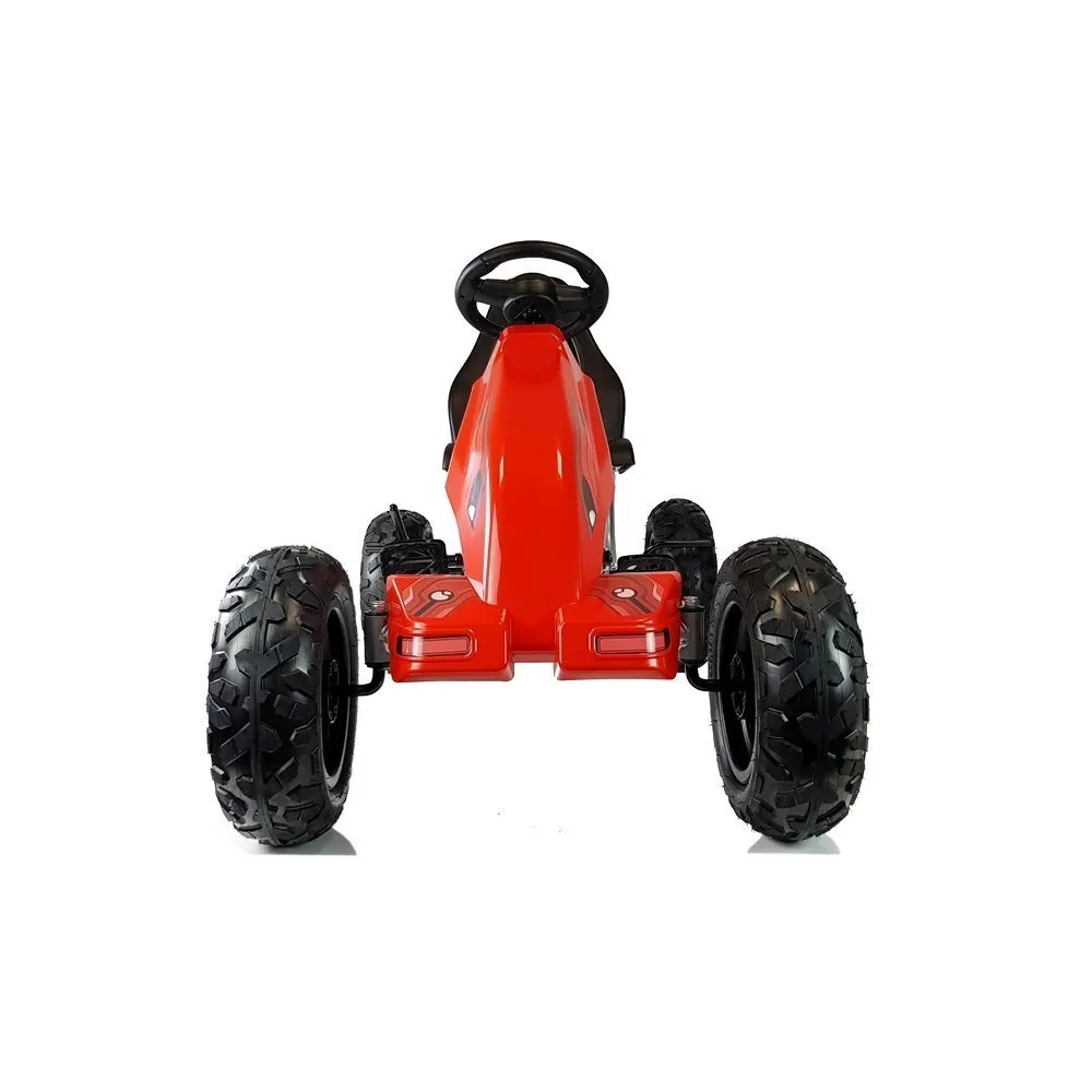 Gokart dziecięcy na pompowanych kołach w kolorze czerwonym