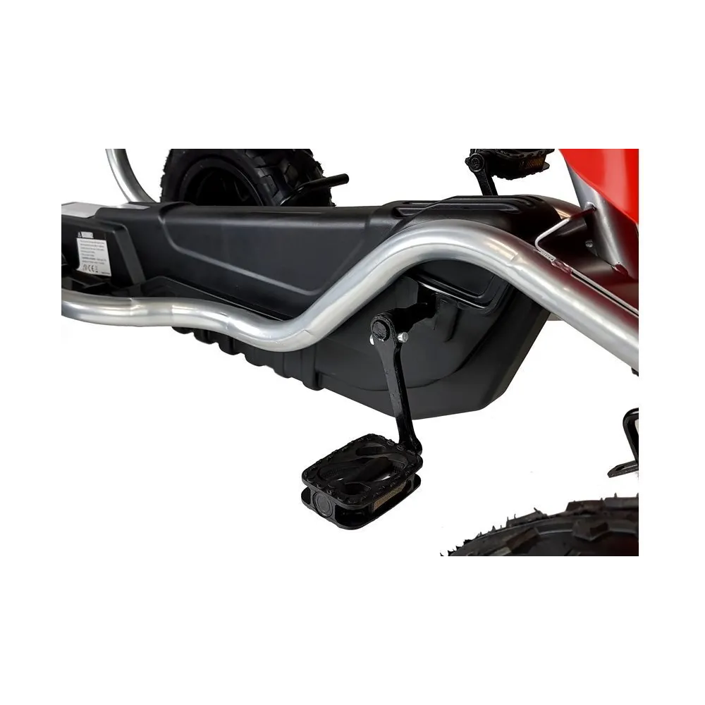 Wytrzymała i stabilna konstrukcja gokartu na pedały B012 w czerwieni