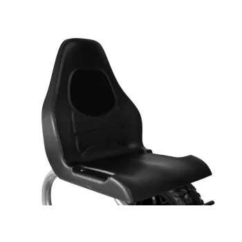 Kompletny gokart na pedały B012 czarny prezentowany w ogrodzie
