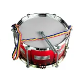 Czerwony bębenek dla dzieci z pałeczkami i regulowanymi szelkami