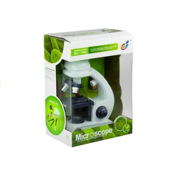Komplet mikroskopowy zapakowany w kolorowe opakowanie idealne na prezent