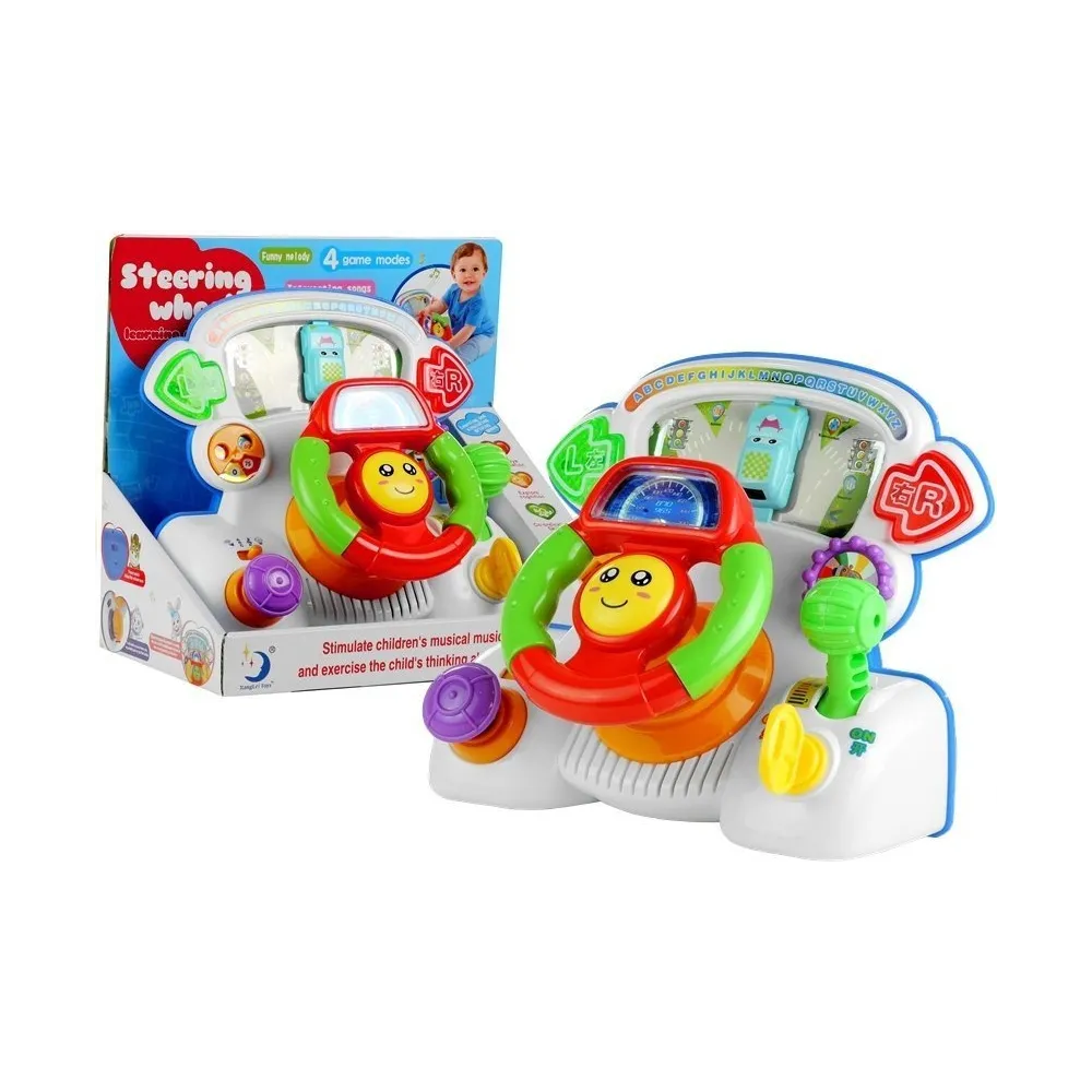 Kolorowa kierownica edukacyjna interaktywna dla dzieci z efektami dźwiękowymi