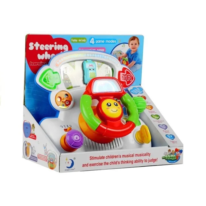 Kierownica dla dzieci z polskim językiem, światłem i dźwiękami do nauki
