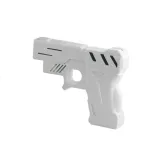 Biały pistolet laserowy dołączony do budzika interaktywnego