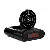 Budzik laserowy z dużym wyświetlaczem LCD i czarną obudową