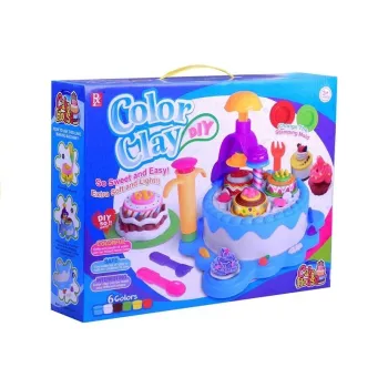 Ciastolina Zestaw Urodzinowy 6 Kolorów Akcesoria