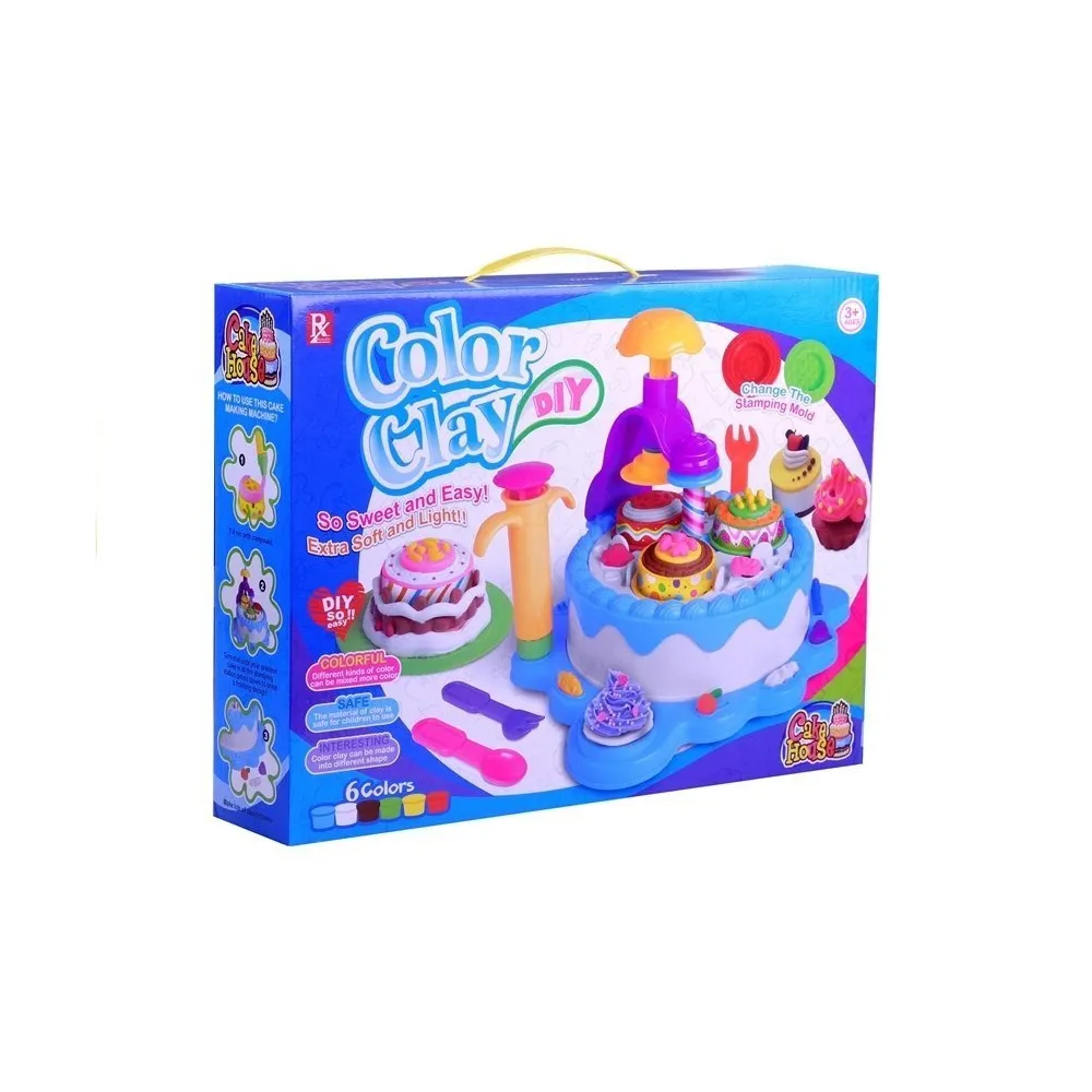 Ciastolina Zestaw Urodzinowy 6 Kolorów Akcesoria