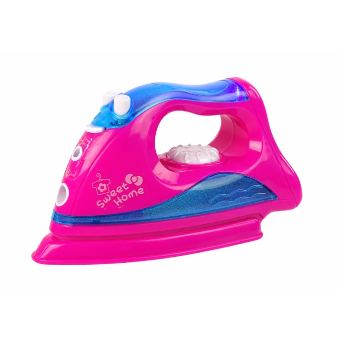 Małe różowe żelazko AGD z efektami świetlnymi i dźwiękowymi