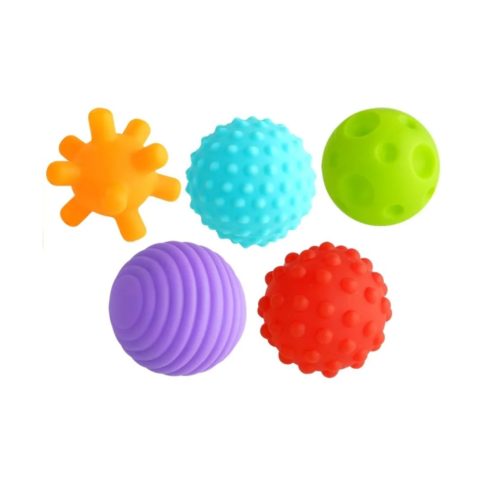 Różnokolorowe piłeczki stymulujące zmysły dziecka