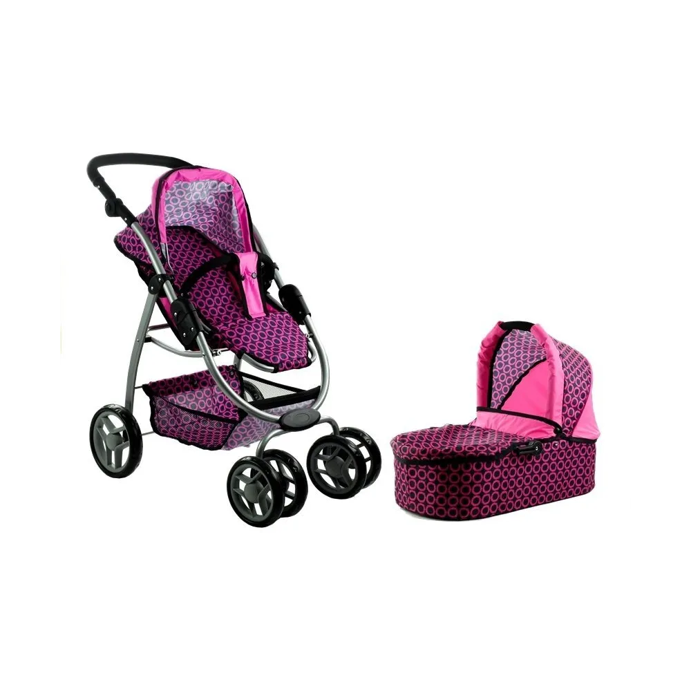Wózek dla lalek Alice 2w1 w wersji głębokiej i spacerowej